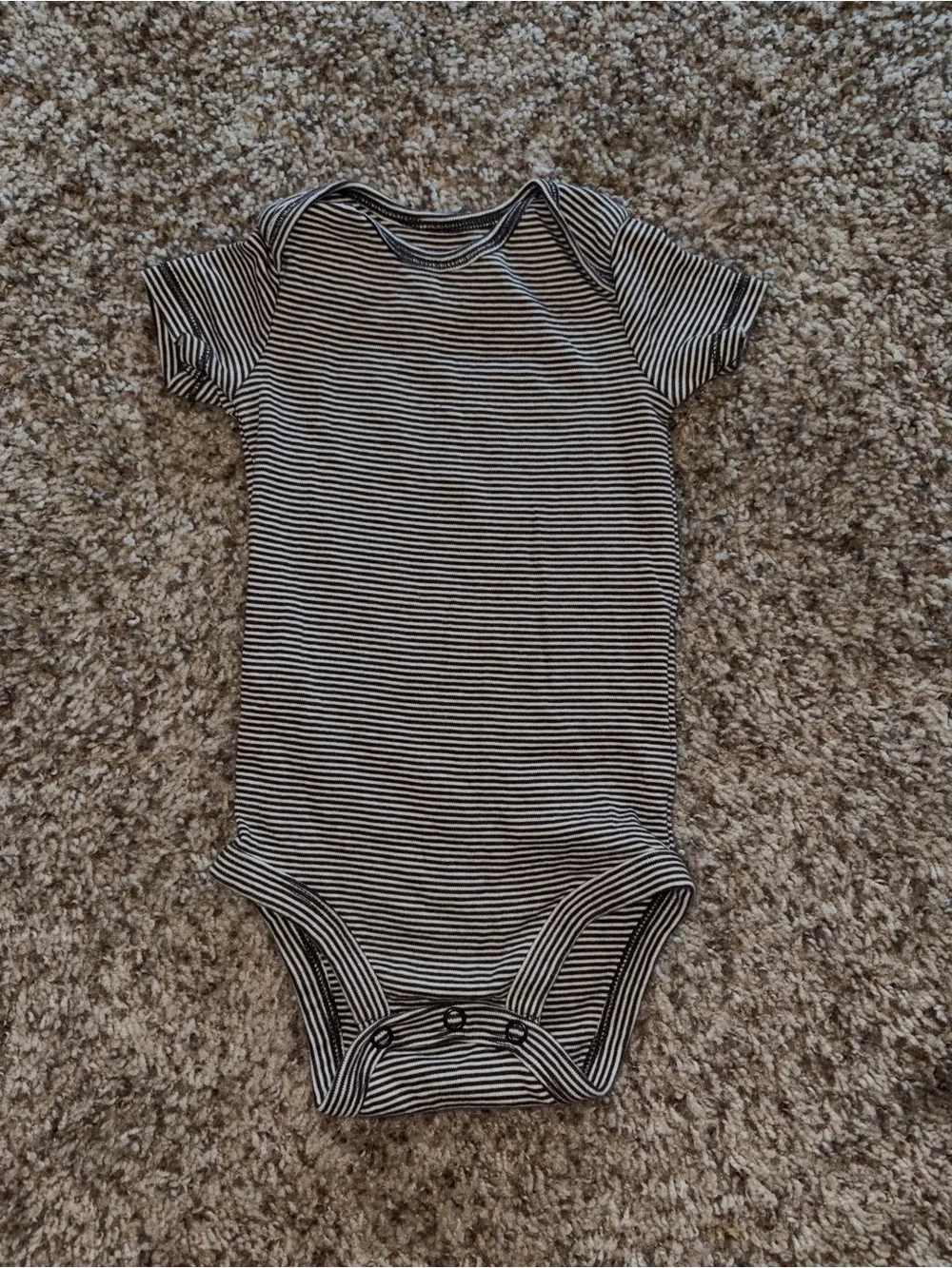 Carter's Black and White Striped Baby One-Piece Bodysuit